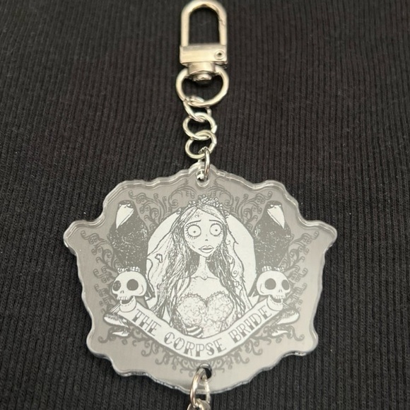 Tim Burton Black Crystal Corpse Bride Key Chain - Picture 4 of 4